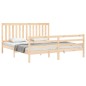 vidaXL Estructura de cama de matrimonio con cabecero madera maciza vidaXL Estructura de cama de matrimonio con cabecero madera maciza