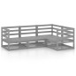 vidaXL Juego de muebles de jardín 4 piezas gris madera maciza de pino vidaXL Juego de muebles de jardín 4 piezas gris madera maciza de pino