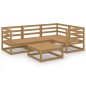 vidaXL Muebles de jardín 5 piezas marrón miel madera maciza de pino vidaXL Muebles de jardín 5 piezas marrón miel madera maciza de pino
