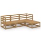 vidaXL Muebles de jardín 4 piezas marrón miel madera maciza de pino