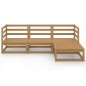 vidaXL Muebles de jardín 4 piezas marrón miel madera maciza de pino