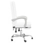 vidaXL Silla de oficina reclinable cuero sintético blanco vidaXL Silla de oficina reclinable cuero sintético blanco