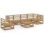 vidaXL Muebles de jardín 7 piezas marrón miel madera maciza de pino vidaXL Muebles de jardín 7 piezas marrón miel madera maciza de pino