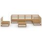 vidaXL Muebles de jardín 7 piezas marrón miel madera maciza de pino vidaXL Muebles de jardín 7 piezas marrón miel madera maciza de pino