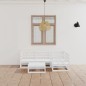 vidaXL Set de salón de jardín de 5 piezas blanco madera maciza de pino vidaXL Set de salón de jardín de 5 piezas blanco madera maciza de pino