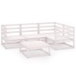 vidaXL Set de salón de jardín de 5 piezas blanco madera maciza de pino vidaXL Set de salón de jardín de 5 piezas blanco madera maciza de pino