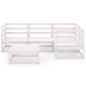 vidaXL Set de salón de jardín de 5 piezas blanco madera maciza de pino vidaXL Set de salón de jardín de 5 piezas blanco madera maciza de pino