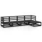vidaXL Juego de muebles de jardín 5 piezas negro madera maciza pino vidaXL Juego de muebles de jardín 5 piezas negro madera maciza pino