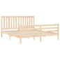 vidaXL Estructura de cama de matrimonio con cabecero madera maciza vidaXL Estructura de cama de matrimonio con cabecero madera maciza