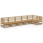 vidaXL Muebles de jardín 6 piezas marrón miel madera maciza de pino 