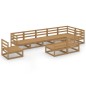 vidaXL Muebles de jardín 9 piezas marrón miel madera maciza de pino vidaXL Muebles de jardín 9 piezas marrón miel madera maciza de pino