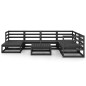 vidaXL Juego de muebles de jardín 8 pzas y cojines negro madera pino
