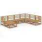 vidaXL Muebles de jardín 7 piezas marrón miel madera maciza de pino vidaXL Muebles de jardín 7 piezas marrón miel madera maciza de pino