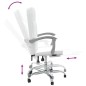 vidaXL Silla de oficina reclinable cuero sintético blanco vidaXL Silla de oficina reclinable cuero sintético blanco