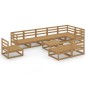 vidaXL Muebles de jardín 10 piezas marrón miel madera maciza de pino vidaXL Muebles de jardín 10 piezas marrón miel madera maciza de pino