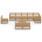 vidaXL Muebles de jardín 10 piezas marrón miel madera maciza de pino vidaXL Muebles de jardín 10 piezas marrón miel madera maciza de pino