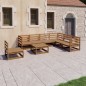 vidaXL Muebles de jardín 8 piezas marrón miel madera maciza de pino vidaXL Muebles de jardín 8 piezas marrón miel madera maciza de pino