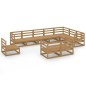 vidaXL Muebles de jardín 10 piezas marrón miel madera maciza de pino vidaXL Muebles de jardín 10 piezas marrón miel madera maciza de pino