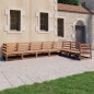 vidaXL Muebles de jardín 7 piezas marrón miel madera maciza de pino