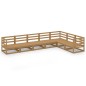 vidaXL Muebles de jardín 7 piezas marrón miel madera maciza de pino