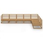 vidaXL Muebles de jardín 7 piezas marrón miel madera maciza de pino