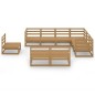 vidaXL Muebles de jardín 9 pzas y cojines marrón miel madera pino vidaXL Muebles de jardín 9 pzas y cojines marrón miel madera pino