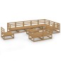 vidaXL Muebles de jardín 11 piezas marrón miel madera maciza de pino vidaXL Muebles de jardín 11 piezas marrón miel madera maciza de pino