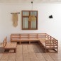 vidaXL Muebles de jardín 9 pzas y cojines marrón miel madera pino vidaXL Muebles de jardín 9 pzas y cojines marrón miel madera pino