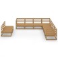 vidaXL Muebles de jardín 9 pzas y cojines marrón miel madera pino vidaXL Muebles de jardín 9 pzas y cojines marrón miel madera pino