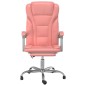 vidaXL Silla de oficina reclinable cuero sintético rosa vidaXL Silla de oficina reclinable cuero sintético rosa