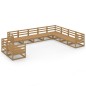 vidaXL Muebles de jardín 10 piezas marrón miel madera maciza de pino vidaXL Muebles de jardín 10 piezas marrón miel madera maciza de pino