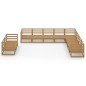 vidaXL Muebles de jardín 10 piezas marrón miel madera maciza de pino vidaXL Muebles de jardín 10 piezas marrón miel madera maciza de pino
