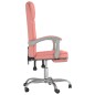 vidaXL Silla de oficina reclinable cuero sintético rosa vidaXL Silla de oficina reclinable cuero sintético rosa