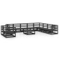 vidaXL Juego de muebles de jardín 11 pzas negro madera maciza de pino vidaXL Juego de muebles de jardín 11 pzas negro madera maciza de pino