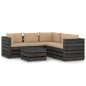 vidaXL Muebles de jardín 6 piezas con cojines madera impregnada gris
