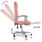 vidaXL Silla de oficina reclinable cuero sintético rosa vidaXL Silla de oficina reclinable cuero sintético rosa