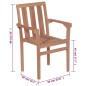 vidaXL Sillas de jardín apilables 4 uds madera maciza teca con cojines vidaXL Sillas de jardín apilables 4 uds madera maciza teca con cojines