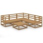 vidaXL Muebles de jardín 6 piezas marrón miel madera maciza de pino vidaXL Muebles de jardín 6 piezas marrón miel madera maciza de pino