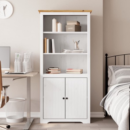 vidaXL Librería BODO madera maciza de pino blanco y marrón 80x40x172cm