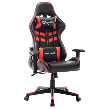 vidaXL Silla de gaming de cuero sintético negro y rojo