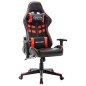 vidaXL Silla de gaming de cuero sintético negro y rojo