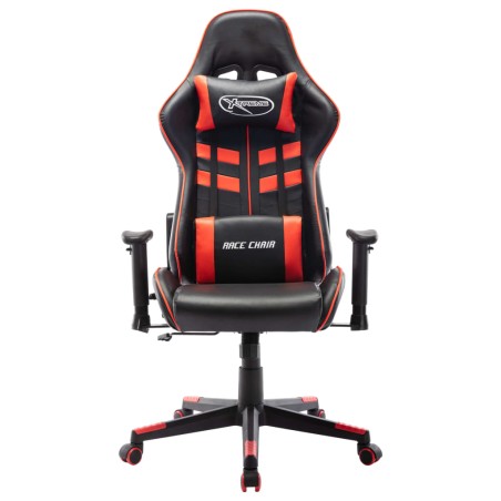 vidaXL Silla de gaming de cuero sintético negro y rojo