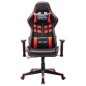 vidaXL Silla de gaming de cuero sintético negro y rojo