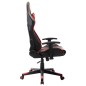 vidaXL Silla de gaming de cuero sintético negro y rojo