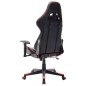 vidaXL Silla de gaming de cuero sintético negro y rojo