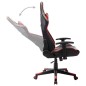 vidaXL Silla de gaming de cuero sintético negro y rojo