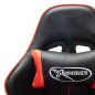 vidaXL Silla de gaming de cuero sintético negro y rojo