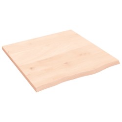 vidaXL Tablero de mesa madera maciza de roble sin tratar 60x60x2 cm