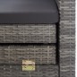 vidaXL Sofá cama extensible 3 plazas con capota ratán sintético gris vidaXL Sofá cama extensible 3 plazas con capota ratán sintético gris
