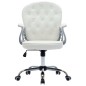 vidaXL Silla de oficina giratoria de cuero sintético blanco vidaXL Silla de oficina giratoria de cuero sintético blanco